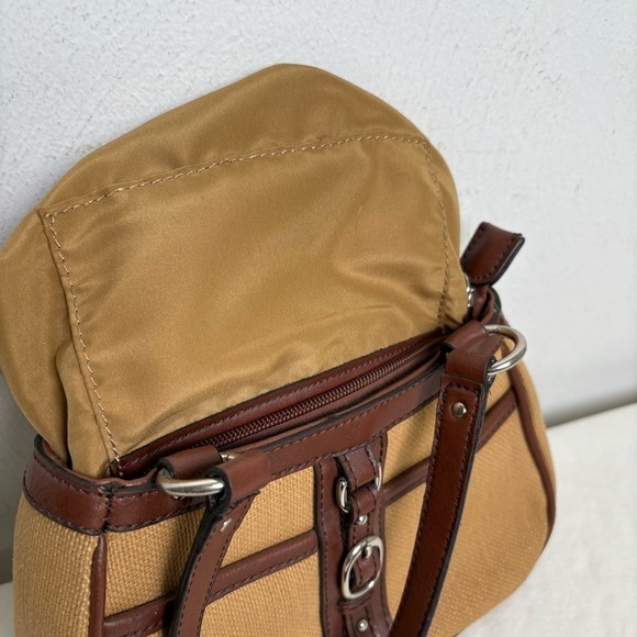 ETIENNE AIGNER Rare Vintage Cotton Jute Woven Bag Purse Faux Leather Trim - Picture 4 of 16